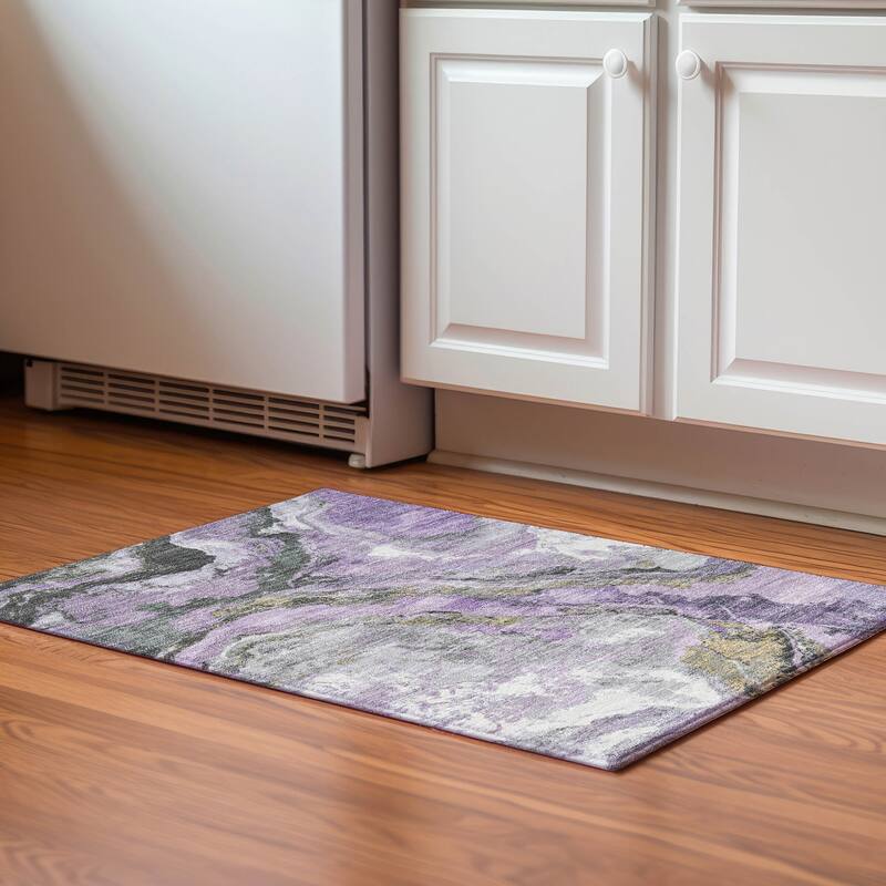Premium Washable Super Soft Mayfield Rug - Lavender - 1'8" x 2'6"