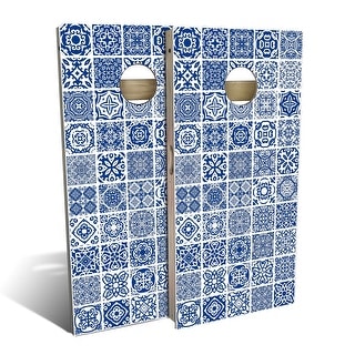 Blue Tile Outdoor Cornhole Board Set