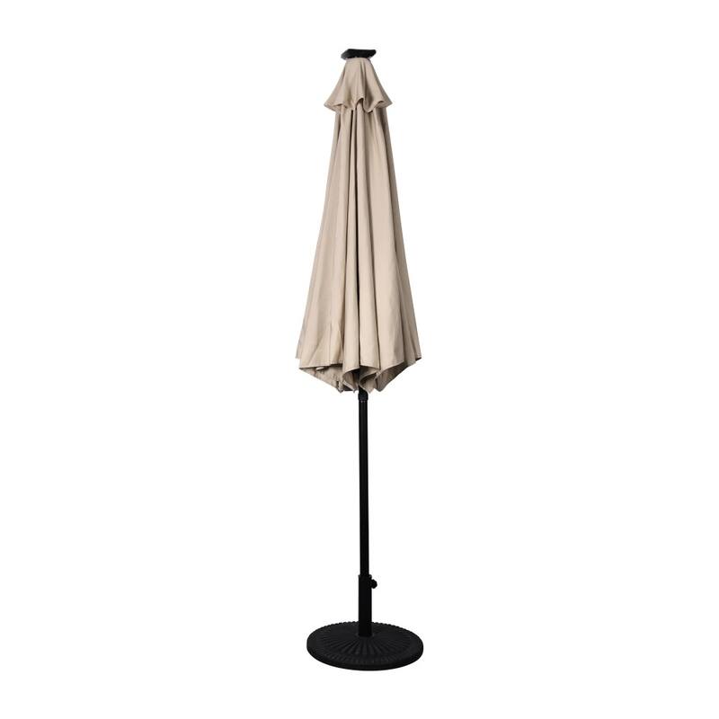 Commercial 9 FT Solar LED Light Umbrella with Crank and Tilt Functions