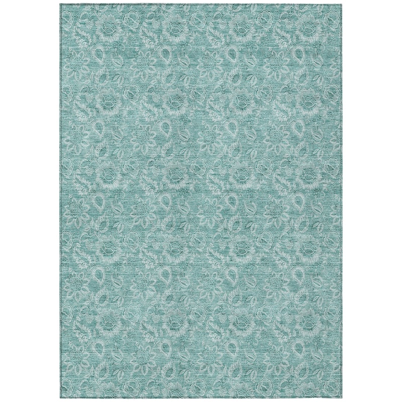 HomeRoots Floral Transitional Rectangle Outdoor Rug