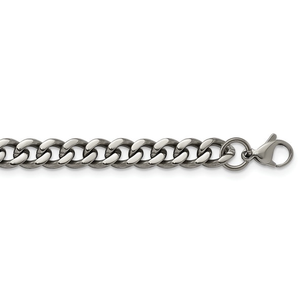 Chisel Titanium Polished 7.5mm Men's Curb Chain with Lobster Clasp. Opens flyout.