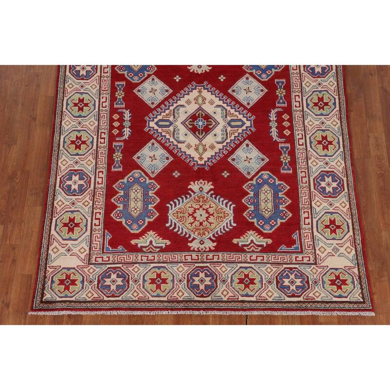 Oriental Red Kazak Rug Handmade Wool Carpet - 5'2" x 6'9"