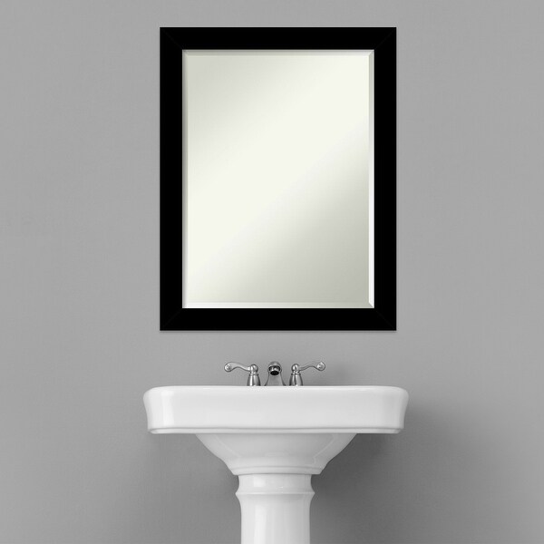 Brushed Beveled Framed Bathroom Vanity Wall Mirror - Brushed Black