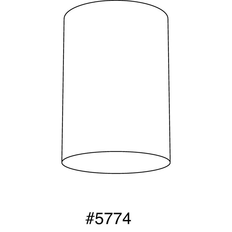 Cylinder 5" White Modern Outdoor Ceiling Light - 8.460" x 6.500" x 6.500"