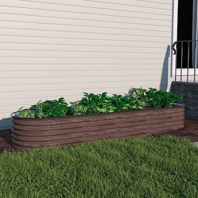 VEIKOUS 9-in-1 Modular Galvanized Metal Raised Garden Bed Kit for Outdoor Planters