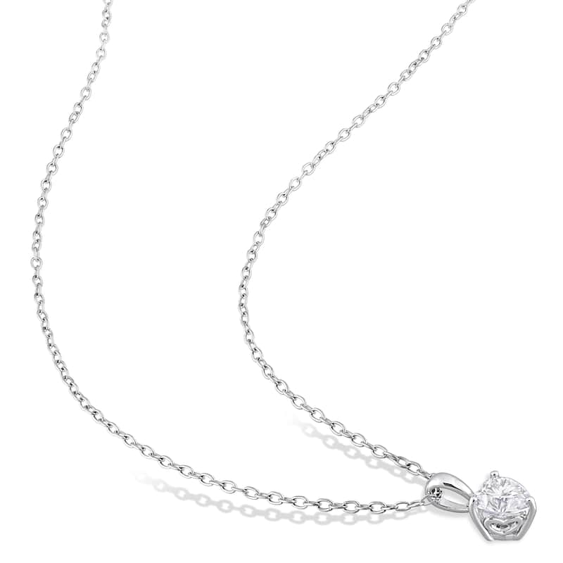 Miadora 2 1/4ct DEW Heart-Shape Created Moissanite Necklace and Stud Earrings Set Sterling Silver