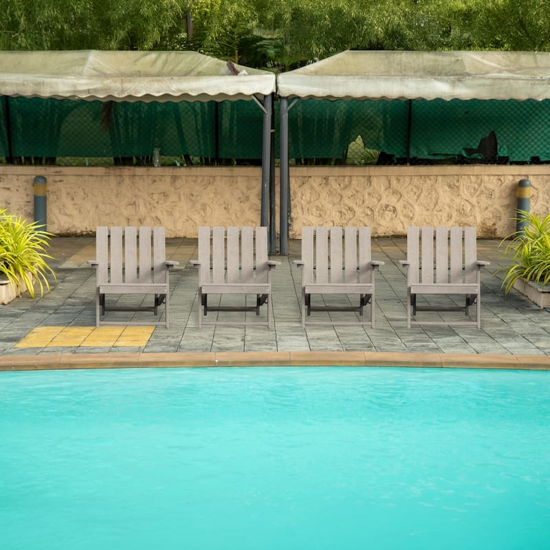 Amalfi Fully Assembled All-Weather HDPE Outdoor Folding Modern Adirondack Chair