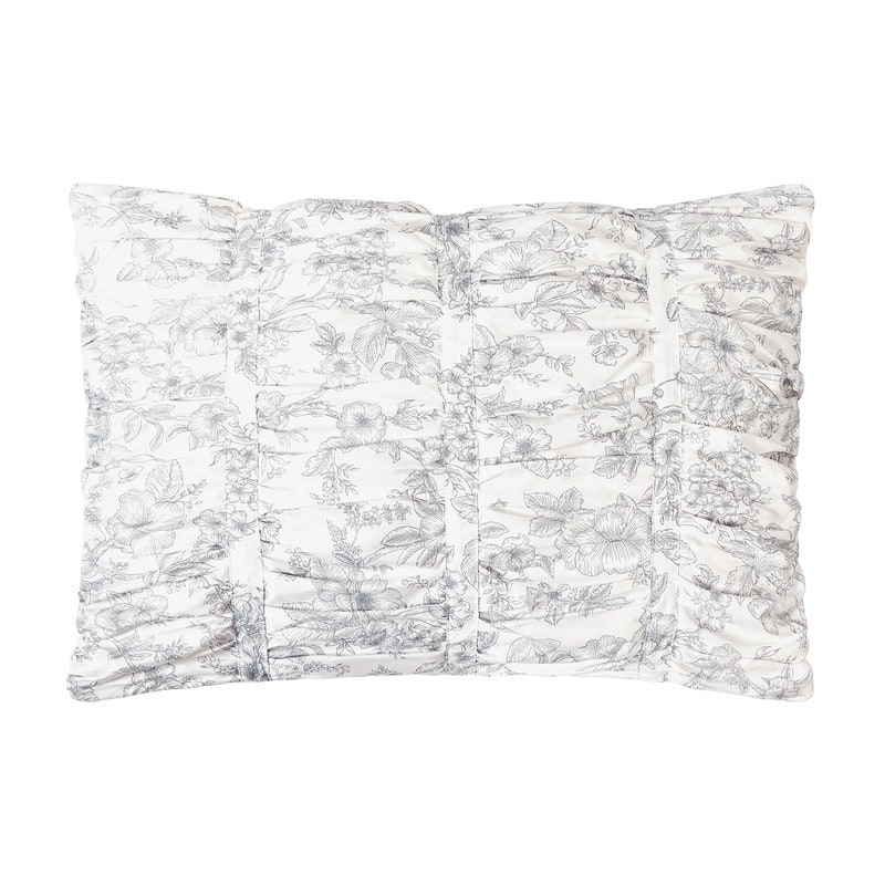 Floral Toile Ruched Textured Comforter Set