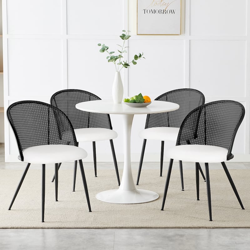 Modern Upholstered Rattan Dining Chairs Set of 2/4