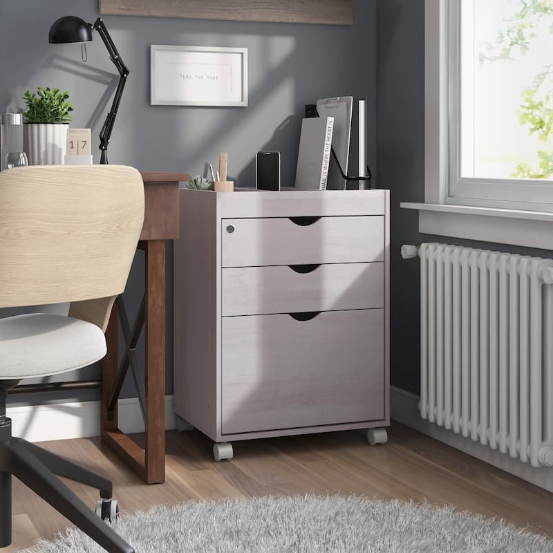 Jolene Contemporary 3-Drawer Lockable and Mobile File Cabinet by Furniture of America