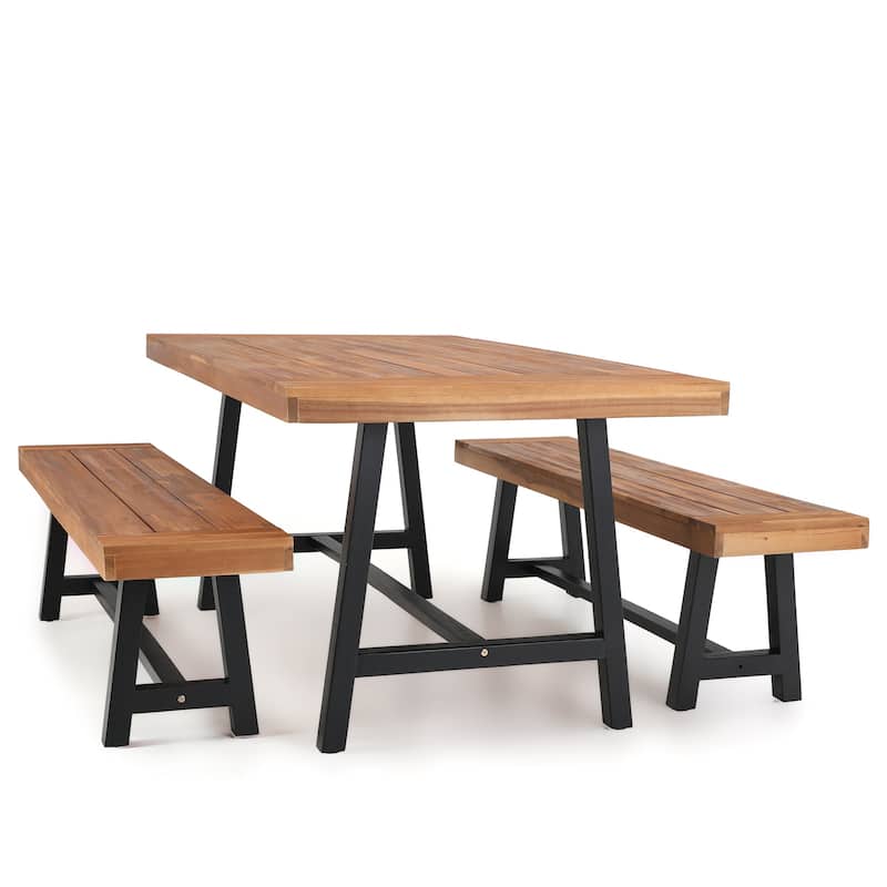 Sophia & William 2/3-Piece Wooden Garden Benches with or without the Wooden Garden Table