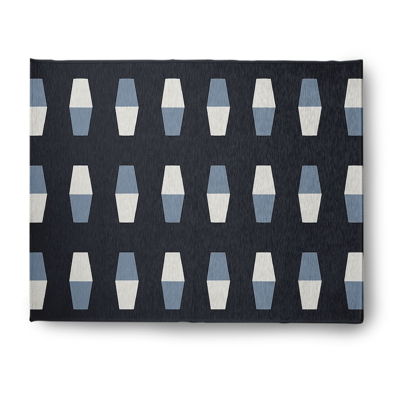 Bowling Pins Nautical Indoor/Outdoor Rug - Shark Blue - 8' x 10'