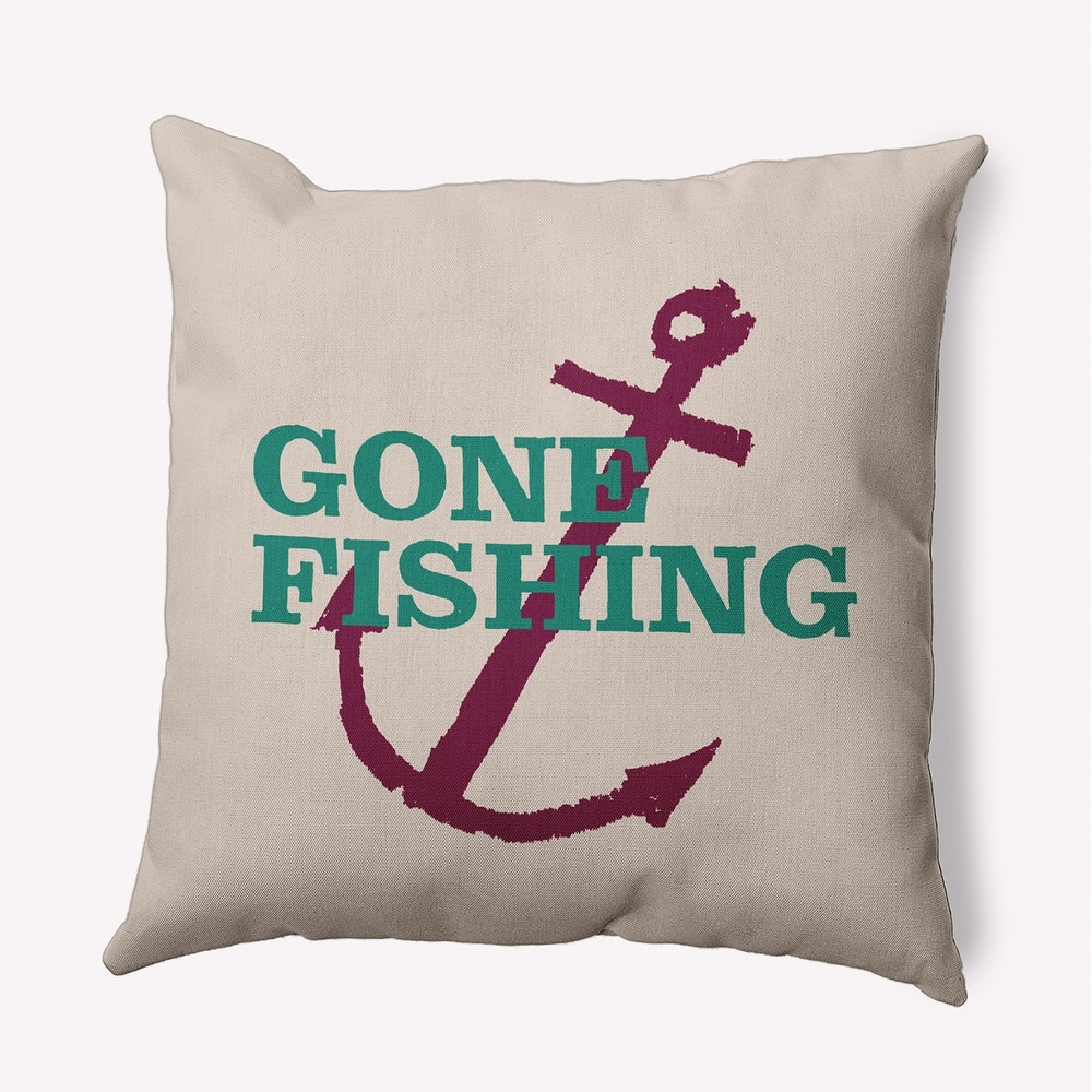 Gone Fishing Polyester Indoor Pillow