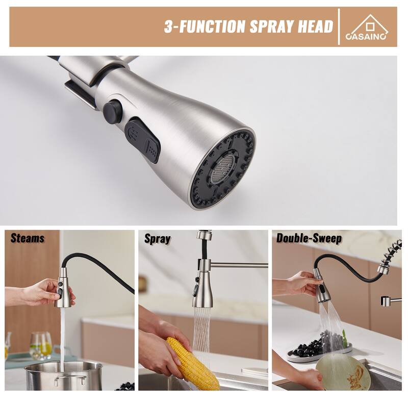 Single Handle Pull Down Sprayer Kitchen Faucet