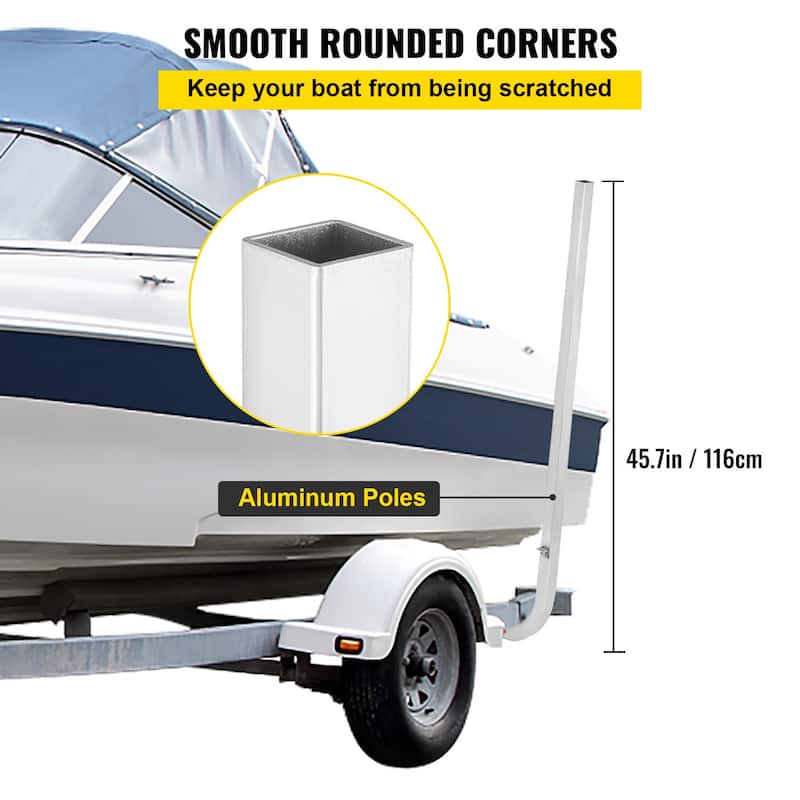 Boat Trailer Guide-ons, One Pair Aluminum Trailer Guide ons, Rust-Resistant Trailer Guides with Adjustable Width