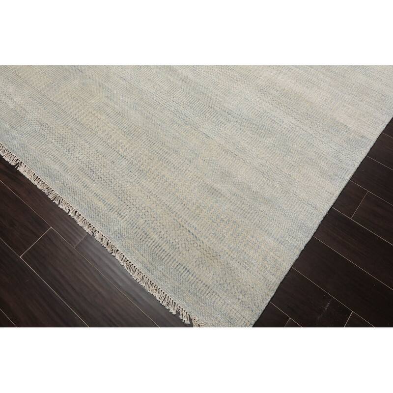 Hand Knotted Beige Persian Wool and Silk Modern Oriental Area Rug