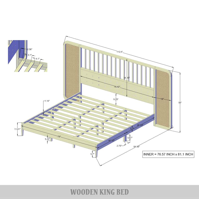 CraftPorch Sophisticated Wall Bed with 2 Nightstand