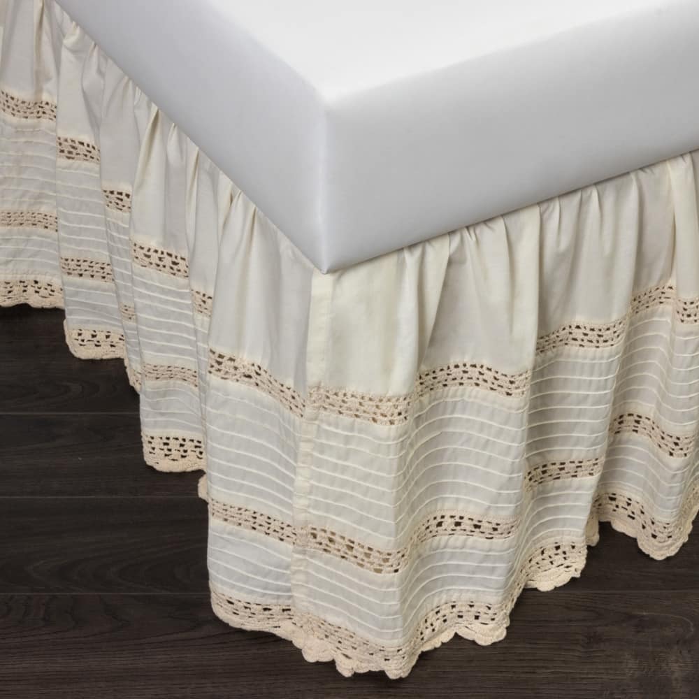 Cassie Crochet Cotton 18" Drop Bed Skirt