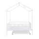 preview thumbnail 29 of 31, House-Shaped Metal Full Size House Bed with Fence and Twin Trundle,Kids Bed Design