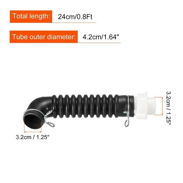 Washing Machine Drain Pipe 0.8Ft PVC Drain Hose Corrugated Flexible