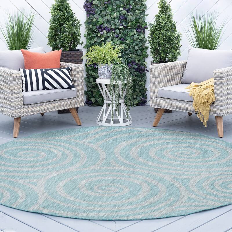 Colonnade Transitional Geometric Indoor/Outdoor Area Rug