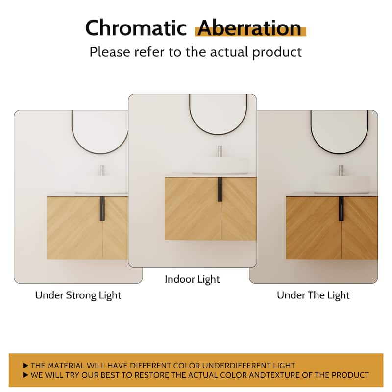 Bathroom Vanity With Sink In 30/36 Inch, Floating Bathroom Vanity With 2 Soft Close Doors