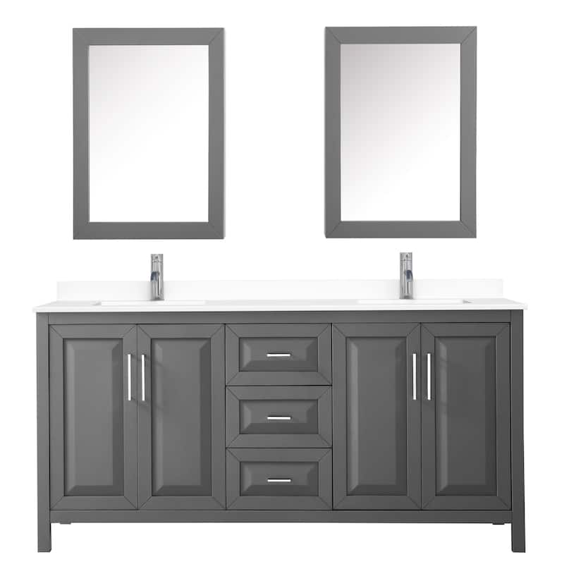 Wyndham Collection Daria 72" Free Standing Double Basin Vanity Set