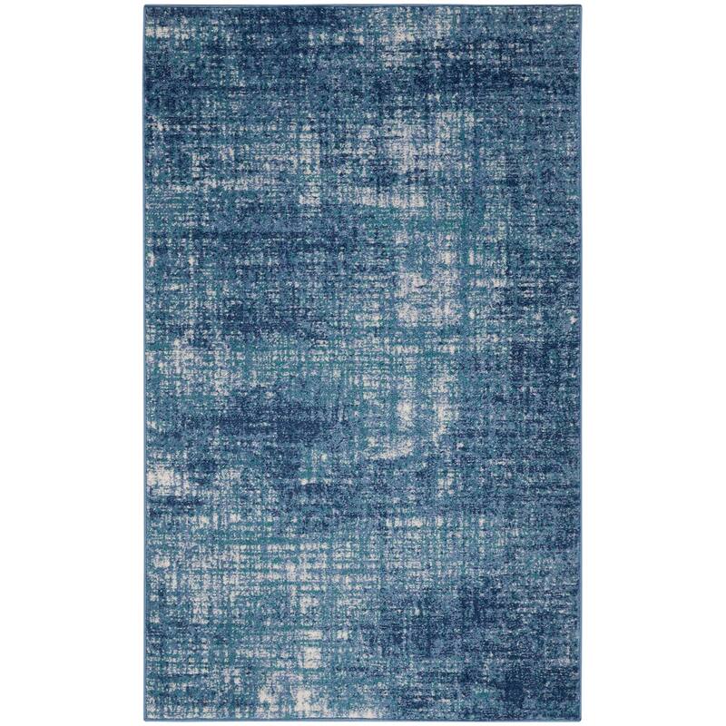 Calvin Klein River Flow Contemporary Abstract Blue Area Rug