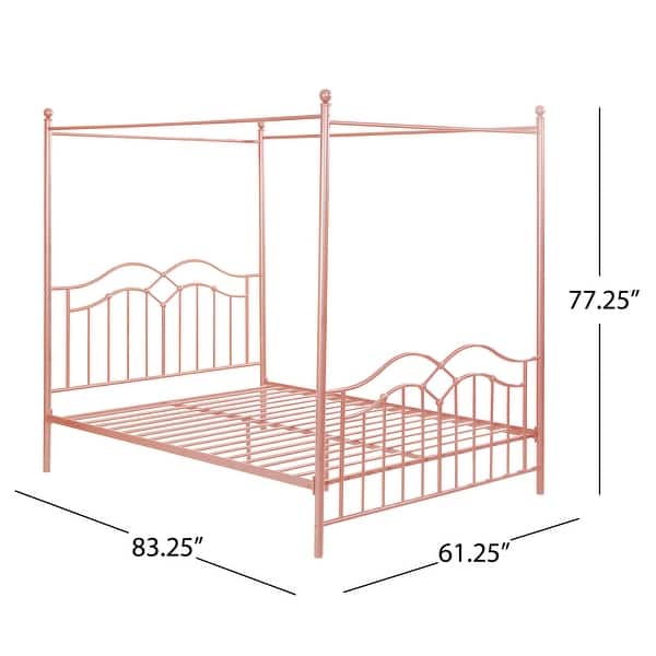Christopher Knight Home - Voss Queen Iron Canopy Bed Frame with Four ...