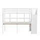 preview thumbnail 13 of 17, White Twin Size Solid Wood Loft Bed with Storage Staircase and Desks