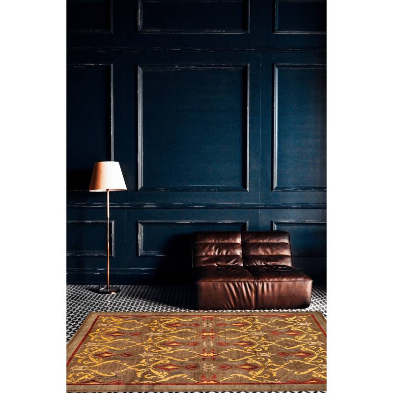 ECARPETGALLERY Hand-knotted Opulence Brown Silk, Wool Rug - 9'1 x 11'11