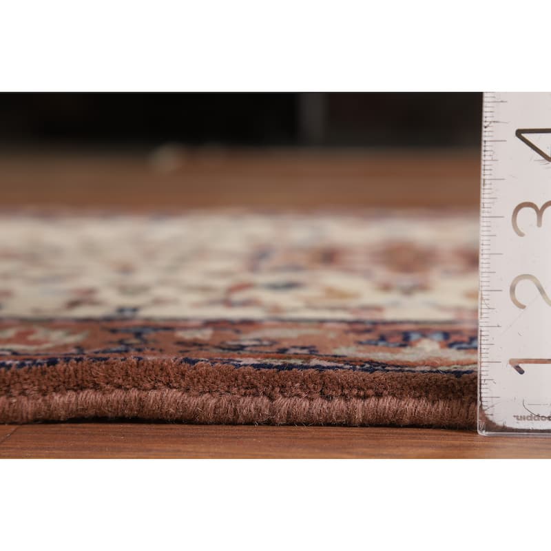 Hand Knotted Oriental 100% Wool Carpet Traditional Medallion Beige & Ivories Sarouk Area Rug - 5' 5'' X 2' 11''