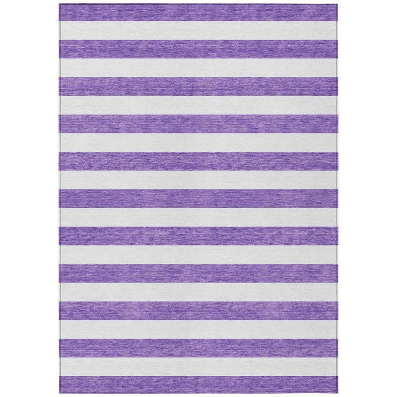 Alnari Stripe Weather Resistant Classic Meets Modern Outdoor Rug