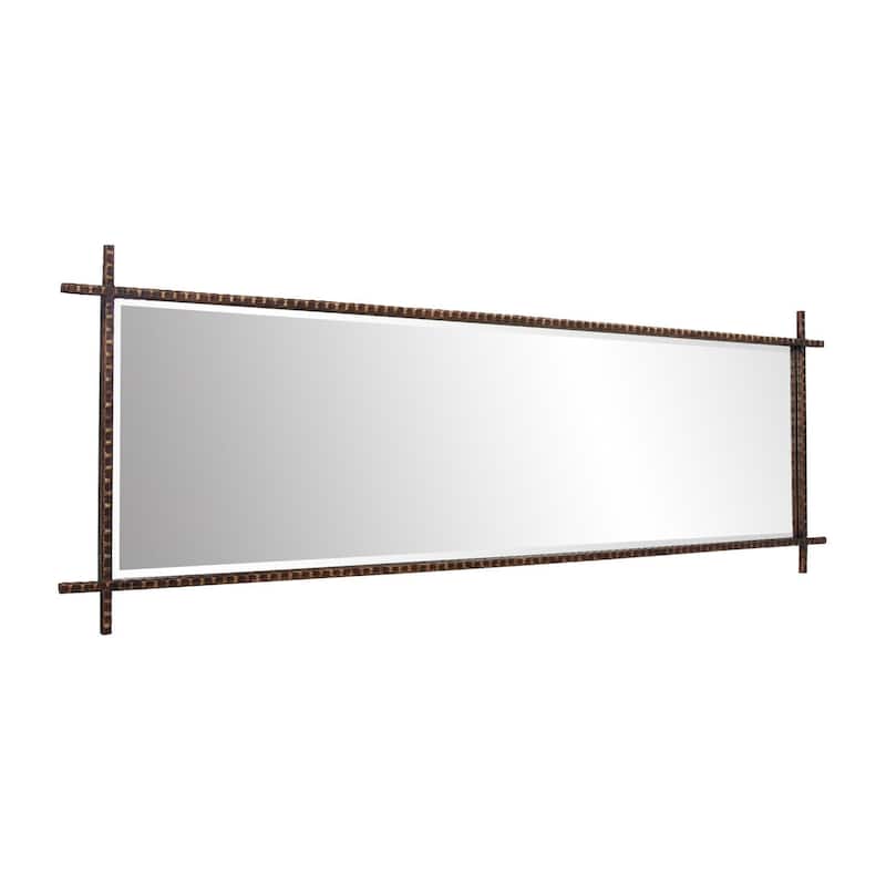 Allan Andrews Rectangular Dressing Mirror with Rebar Textured Iron Frame - 70"H x 24"W