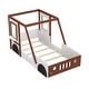 preview thumbnail 6 of 8, Car-Shaped Twin Bed for Kids, White & Orange, Playful & Safe Design
