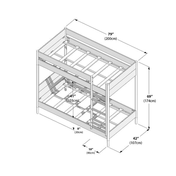 dimension image slide 1 of 2, Harbor Twin over Twin Bunk Bed