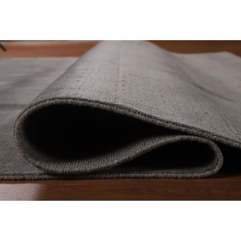 Hand Knotted Oriental 100% Wool Carpet Tribal Animal Pictorial Greys & Charcoal Gabbeh Area Rug - 10' 1'' X 8' 1''