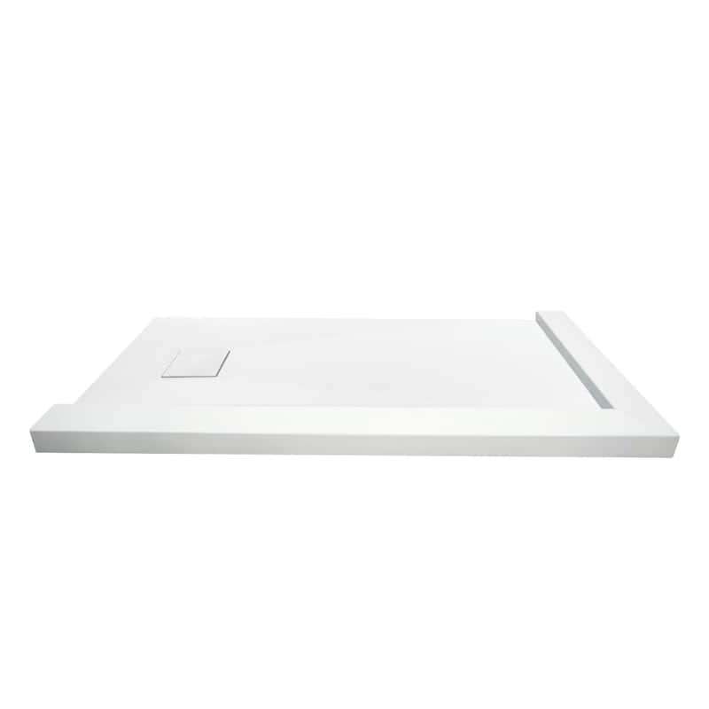 Transolid FZSDTR6336 63" x 36-1/2" Rectangular Shower Base with Double - White