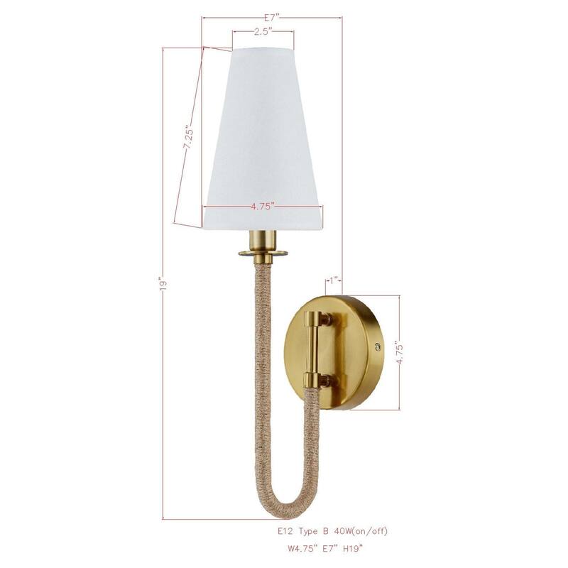 Tatum Metal Wall Sconce, Natural