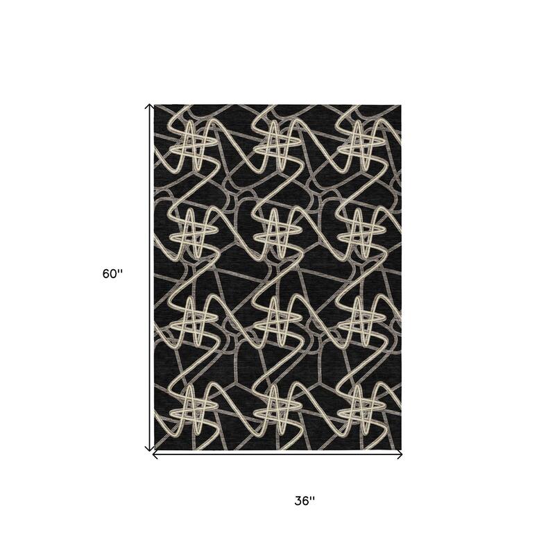 HomeRoots Geometric Contemporary Rectangle Outdoor Rug