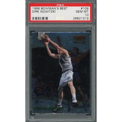 Dirk Nowitzki 1998 Bowman's Best Basketball Rookie Card RC #109 Graded PSA 10 GEM MINT - 8'6" x 11'6"