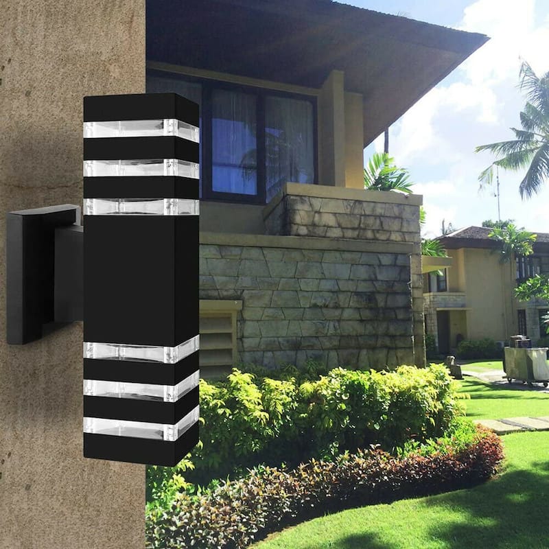 Outdoor Wall Light Up Down Lights Dual Head Lamp Fixtures Waterproof - 3.54*3.54*13.39" (Lamp Head)