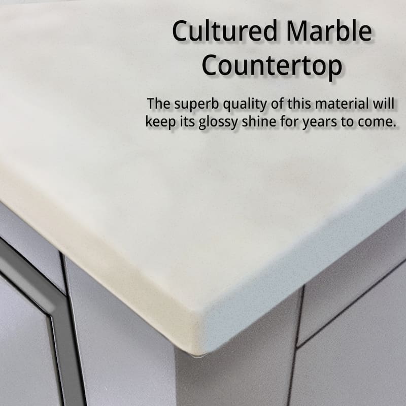 Lafarre Bath Vanity Cultured Marble Top, Sink and Chrome Faucet