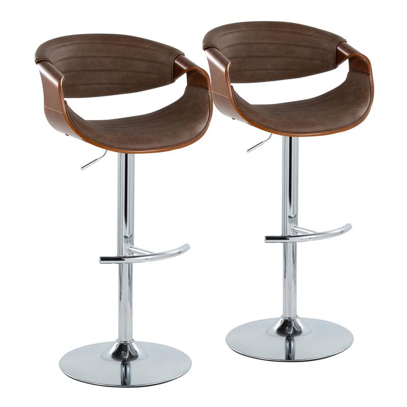 Carson Carrington Kanteborg Adjustable Bar Stool with Rounded T Footrest (Set of 2)