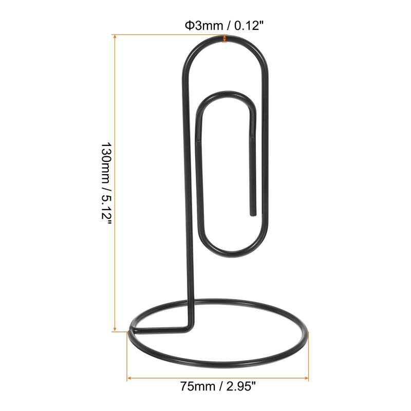 Place Card Holder, 2 Pack Memo Clip Holder Stand Paper Clip Shape - Black