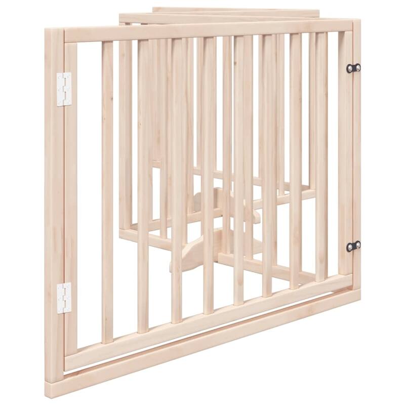 vidaXL Dog Gate Foldable Poplar Wood