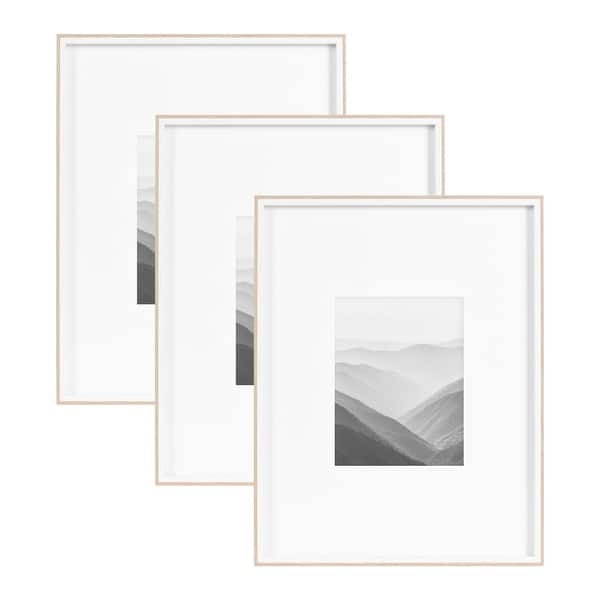 slide 2 of 26, Kate and Laurel Gibson Photo Frame Set 3 Piece 16x20 matted to 8x10 - White/Natural