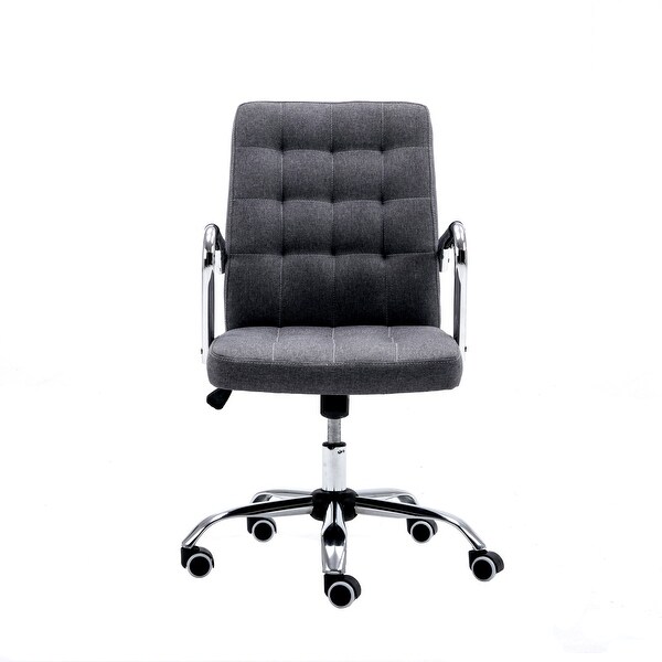 Porthos Home Ocia 360 Swivel Office Chair Hemp Fabric Upholstery