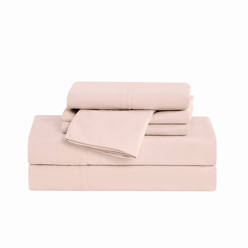 Cannon Heritage Solid 6 Piece Sheet Set (Includes Bonus Pillowcases) - Peach Blush - Full