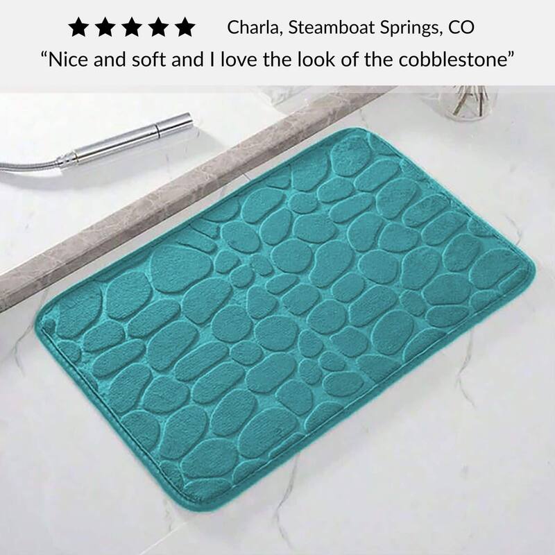 Memory Foam Bath Mat Pebble Design 32x20